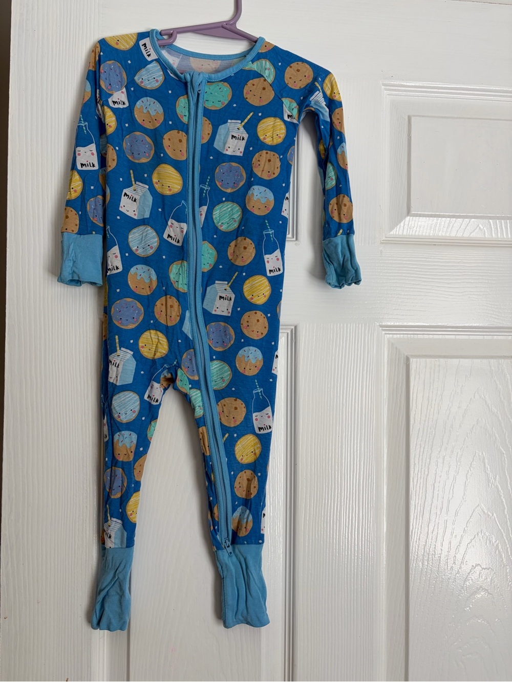 Little Sleepies Blue Cookie & Milk One-Piece Zippie